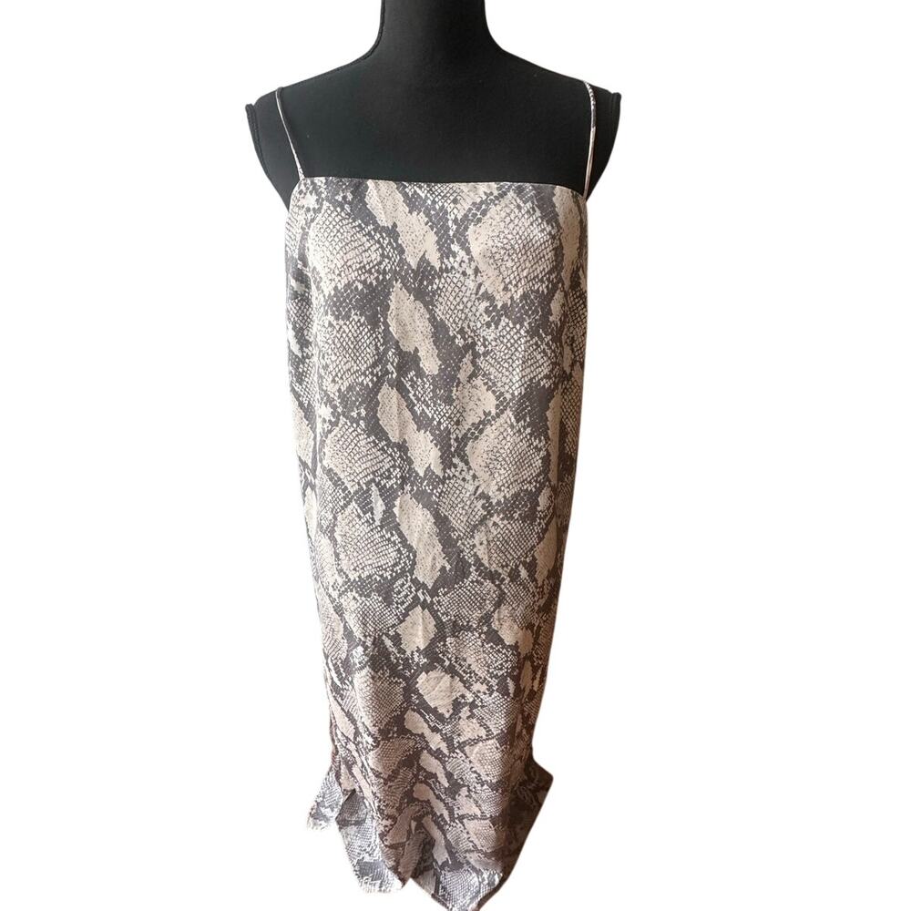 H&M Satin Snake Print Midi Dress Slip Style Silky Trendy Women’s M